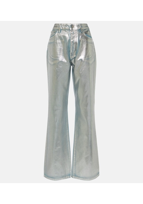 Rabanne Metallic high-rise straight pants