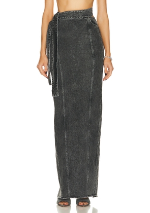 Jade Cropper Maxi Denim Skirt in Grey - Charcoal. Size M (also in S, XS).
