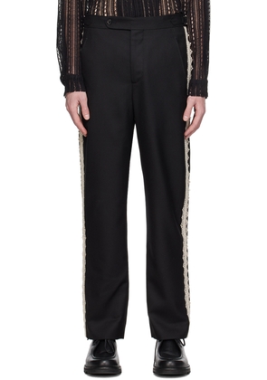 Bode Black Lacework Trousers
