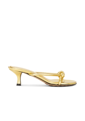 Bottega Veneta Metallic Blink Mule Sandal in Gold - Metallic Gold. Size 36 (also in 41).
