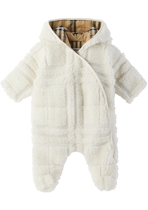 Burberry Baby White Hooded Jumpsuit