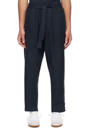 DOCUMENT Navy Relaxed-Fit Trousers