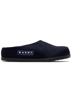 Marni Kids Navy Patch Loafers