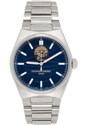 Frédérique Constant Silver & Navy Highlife Heart Beat Automatic Watch