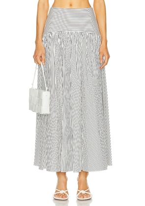 Staud Procida Skirt in Ivory Micro Stripe - Navy. Size 6 (also in ).