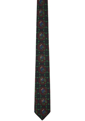 Engineered Garments Black Floral Jacquard Neck Tie