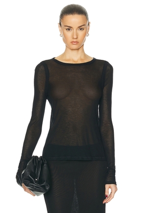 Victoria Beckham Long Sleeve Top in Black - Black. Size L (also in M, XS).