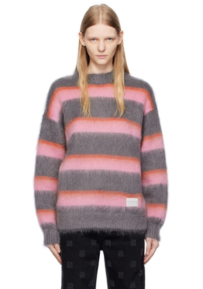 Alexander Wang Gray & Pink Oversized Sweater