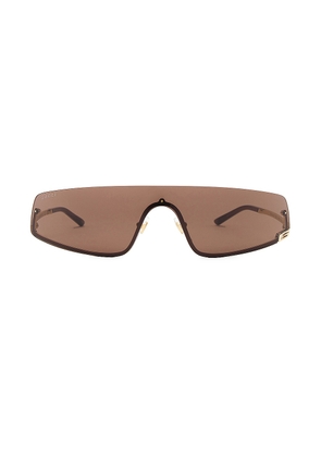 Gucci Tom Mask Sunglasses in Gold & Brown - Brown. Size all.