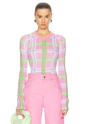 Marni V Neck Sweater in Pink Gummy - Pink. Size 42 (also in 44).