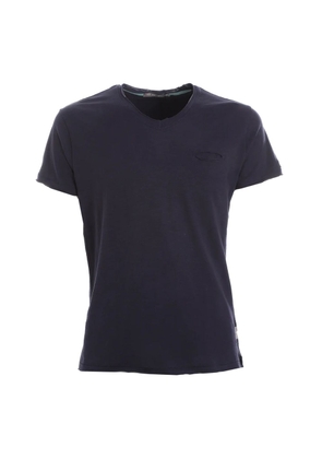 Yes Zee Chic V-Neck Tee with Pocket in Blue - M