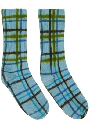 Collina Strada Blue & Green Aurora Plaid Socks