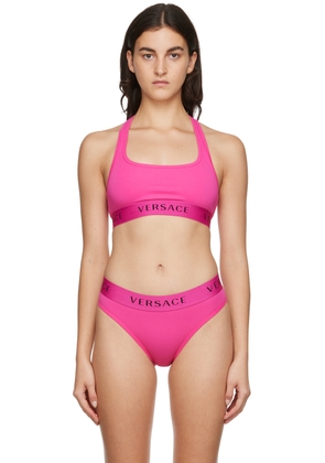 Versace Underwear Pink Logo Bra