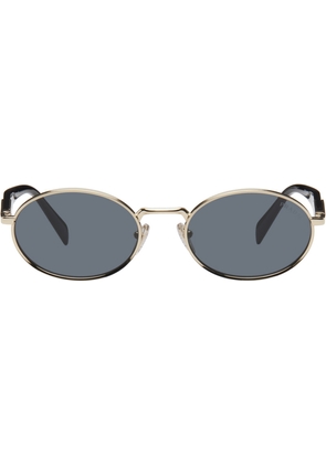 Prada Eyewear Gold & Black Oval Sunglasses