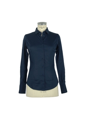 Made in Italy Elegant Slim Fit Blue Blouse - XL