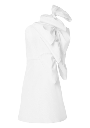 Carolina Herrera bow-embellished one-shoulder minidress - White