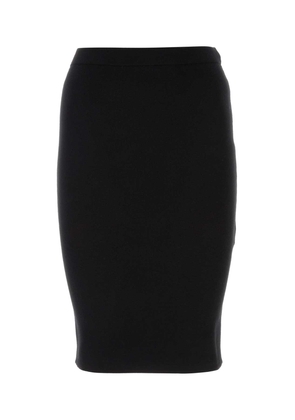 Saint Laurent Black Stretch Wool Blend Skirt