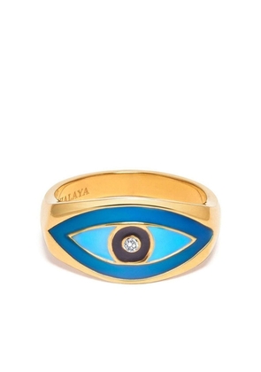 Nialaya Jewelry large Evil Eye ring - Gold