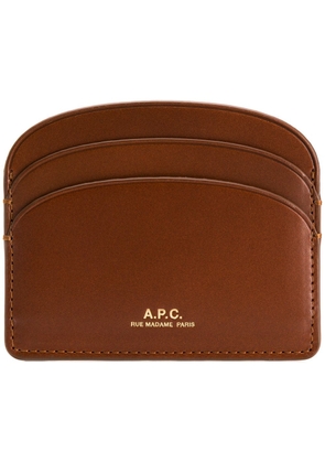A.P.C. logo-stamp cardholder - Brown