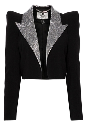 NISSA crystal-embellished cropped blazer - Black