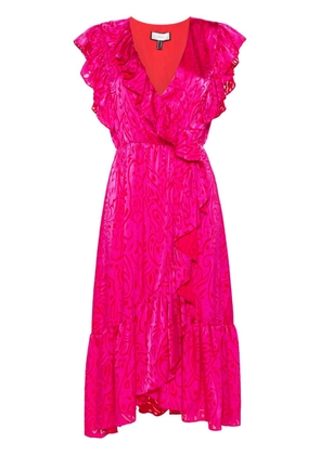 NISSA patterned-jacquard midi dress - Pink