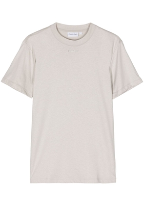 Calvin Klein logo-embossed cotton T-shirt - Grey