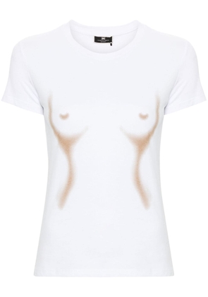 Elisabetta Franchi rhinestone-embellished cotton T-shirt - White