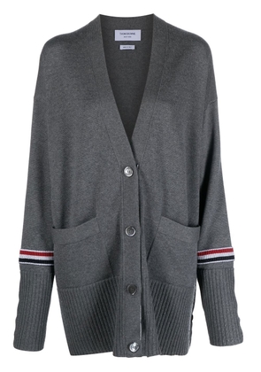 Thom Browne stripe-detail knit cardigan - Grey