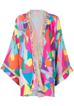 Olympiah geometric-print embroidered kimono - Multicolour