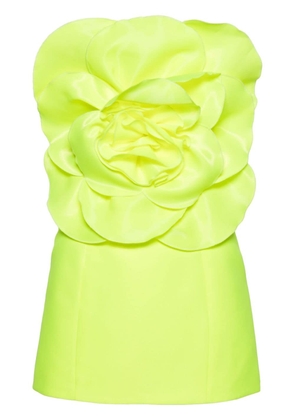NISSA floral-appliqué taffeta minidress - Green