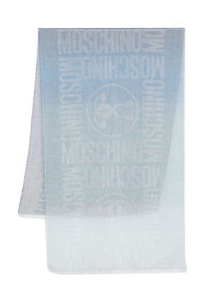 Moschino logo-jacquard lurex scarf - Blue