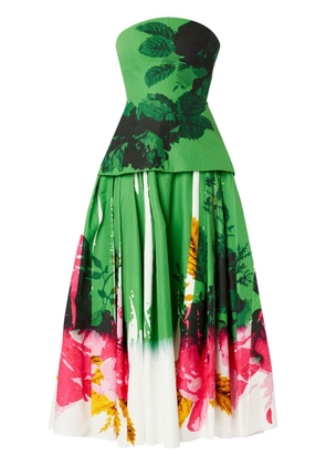 ERDEM botanical-print full-skirt dress - Green