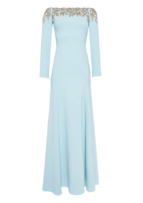 Jenny Packham Rosabel crystal-embellished gown - Blue