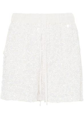 P.A.R.O.S.H. Galassia sequin-embellished shorts - White