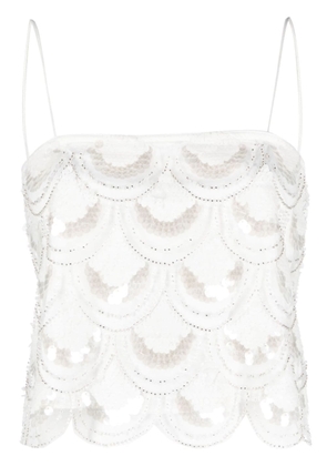 ROTATE BIRGER CHRISTENSEN sequinned cropped tank top - White