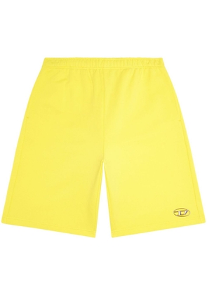 Diesel P-Marshy-Od logo-embossed cotton track shorts - Yellow