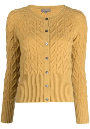 N.Peal cable-knit long-sleeved cardigan - Yellow
