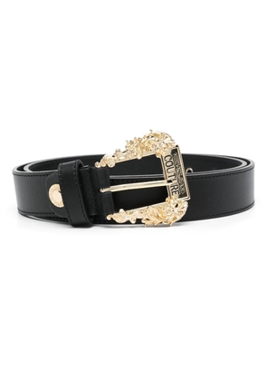 Versace Jeans Couture baroque-buckle leather belt - Black