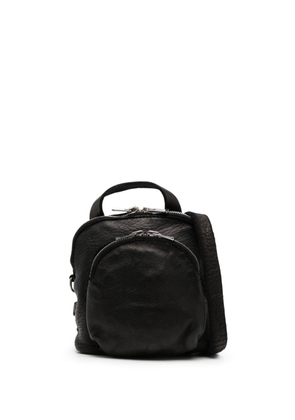 Guidi leather shoulder bag - Black