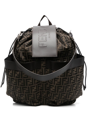 FENDI monogram pattern backpack - Brown