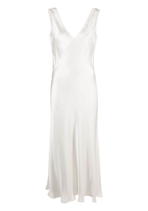 Asceno Bordeaux silk slip dress - White