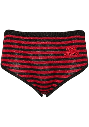 Giada Benincasa striped knitted mini shorts - Black