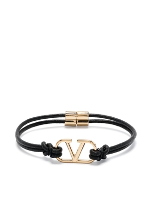 Valentino Garavani VLogo Signature leather bracelet - Black