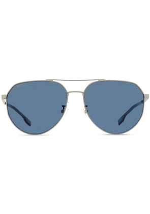 BOSS pilot-frame engraved-logo sunglasses - Grey