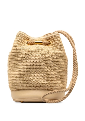 Saint Laurent Pre-Owned 2016 Small Raffia Seau bucket bag - Brown
