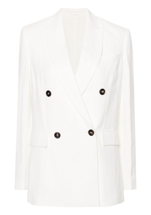 Brunello Cucinelli peak-lapels double-breasted blazer - White