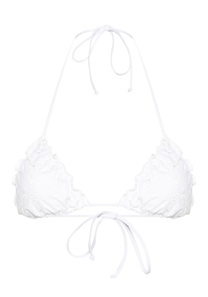 MC2 Saint Barth Saggitarius floral-embroidery bikini top - White