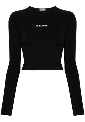 Jil Sander logo-print cropped T-shirt - Black