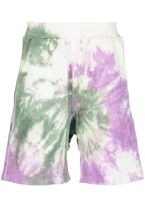 Stain Shade tie-dye track shorts - Green