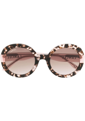 Lancel tortoiseshell-effect round-frame sunglasses - Pink